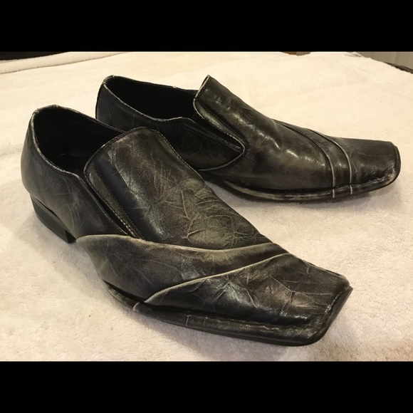 Marco Rossi Mens Grey Slip On Dress Shoes Size 8.5 - Picture 1 of 8